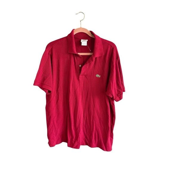 Lacoste Mens Red Pique Short Sleeve Collared Casual Golf Polo Shirt Size 6 - Picture 7 of 8